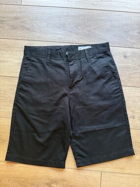 Volcom Men's Flat Front Black Shorts - Clean Everyday Style